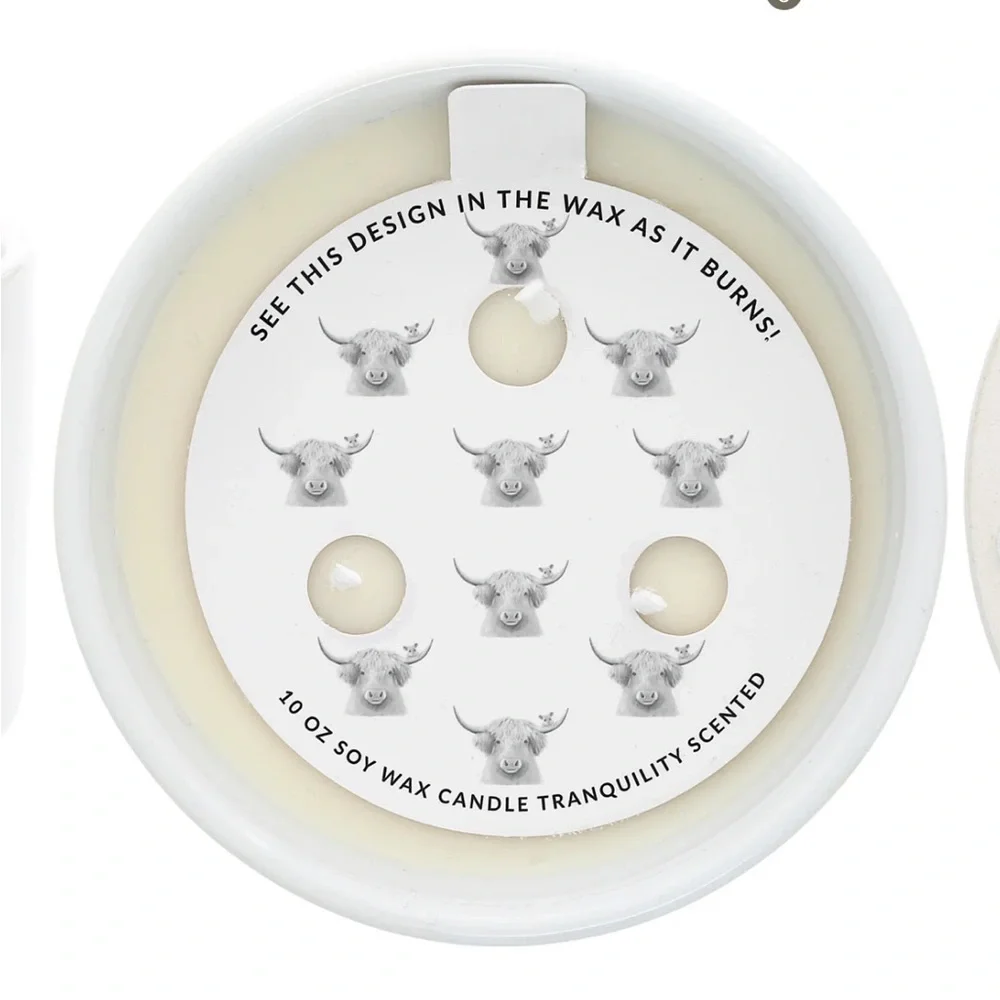Pavilion Gift Co. Highland Cow Wax Reveal 3-Wick 10 oz Soy Candle